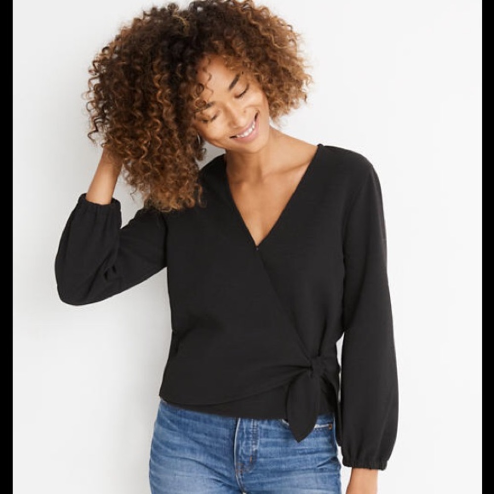 Madewell Texture & Thread Crepe Wrap Top